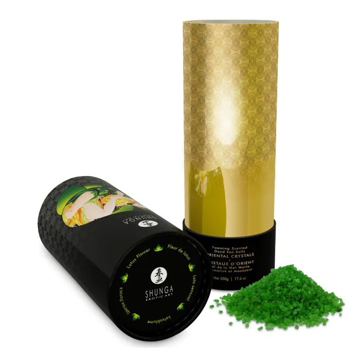 Пінлива сіль для ванни Shunga Dead Sea salt Oriental Crystals Organic Lotus Flower 500 г — фото 3