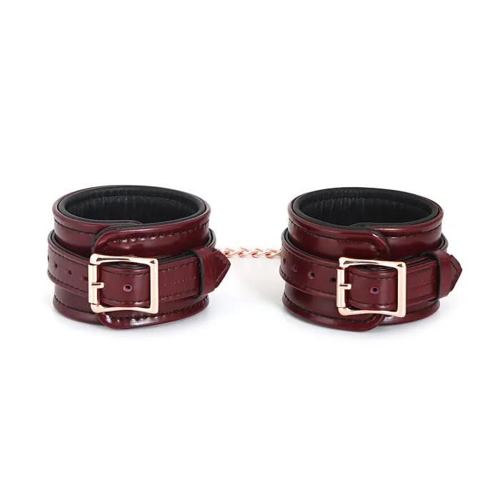 Шкіряні поножі Liebe Seele Wine Red Ankle Cuffs