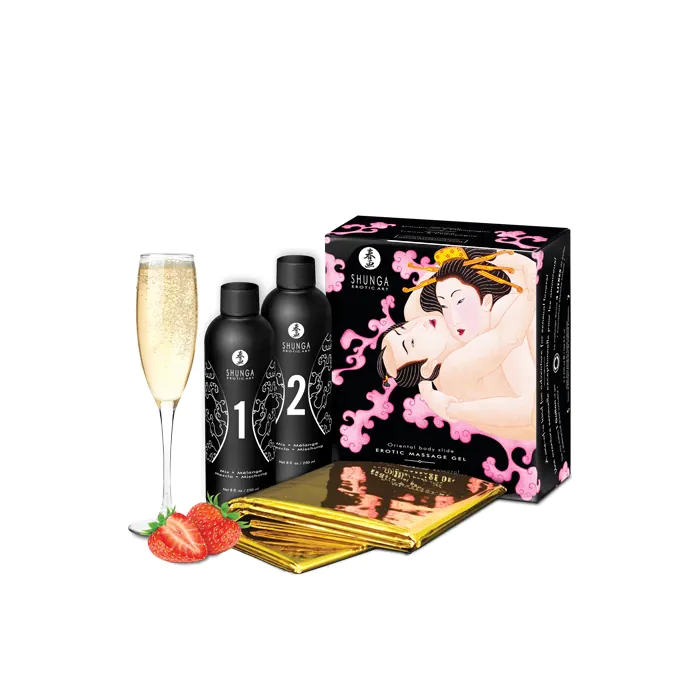Гель для масажу Shunga Oriental Body-to-Body Sparkling Strawberry Wine — фото 3