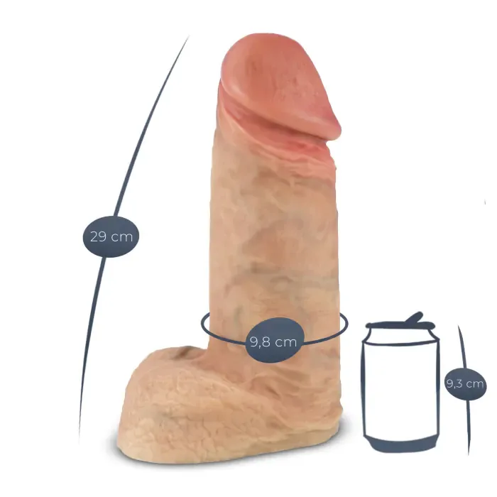 Фалоімітатор SilexD Premium Real Skin Flesh 11in MODEL 1 — фото 2