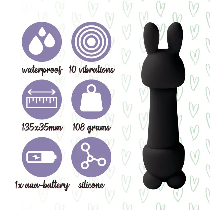 Міні-вібратор FeelzToys Mister Bunny Black — фото 5